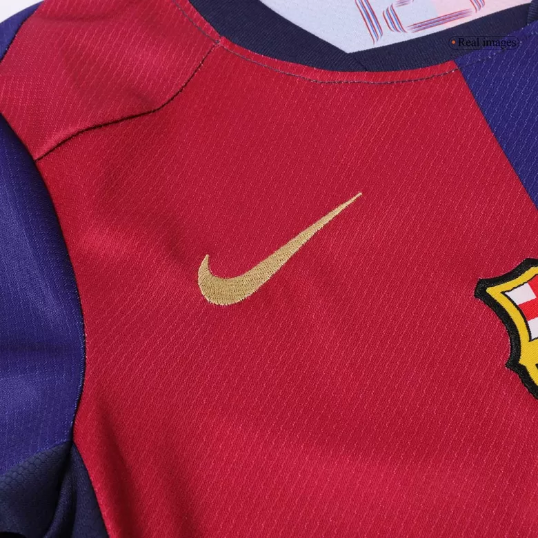 Kids Barcelona Custom Home Soccer Kits 2024/25 - Spotify Logo Without Text - bestsoccerstore