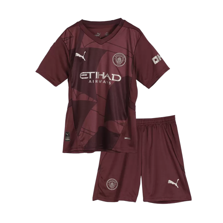 Kids Manchester City Custom Third Away Soccer Kits 2024/25 - bestsoccerstore