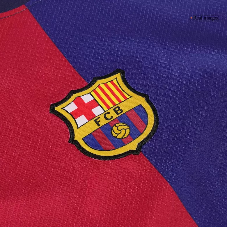 Kids Barcelona Custom Home Soccer Kits 2024/25 - Spotify Logo Without Text - bestsoccerstore