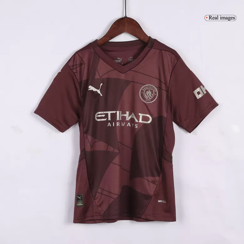 Kids Manchester City Custom Third Away Soccer Kits 2024/25 - bestsoccerstore