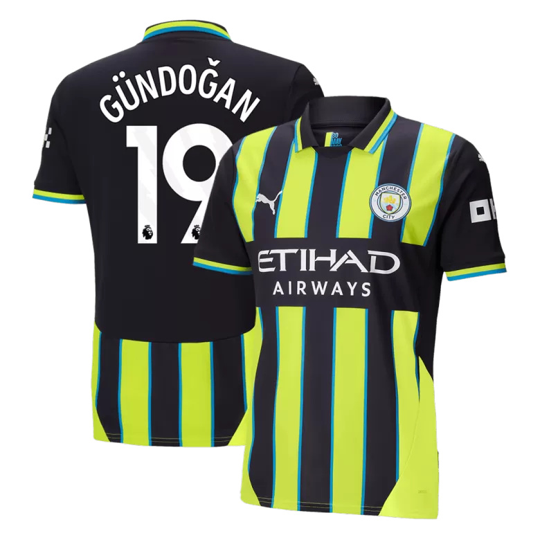 GÜNDOĞAN #19 Manchester City Soccer Jersey Away Custom Shirt 2024/25 - bestsoccerstore