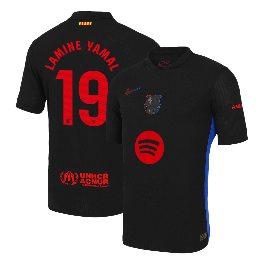 Barcelona LAMINE YAMAL #19 Away Custom Player Version Soccer Jersey - Spotify Logo Without Text - bestsoccerstore