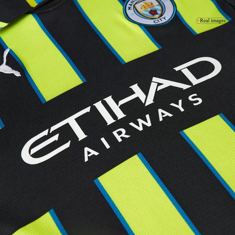 Kids Manchester City Custom Away Soccer Kits 2024/25 - bestsoccerstore