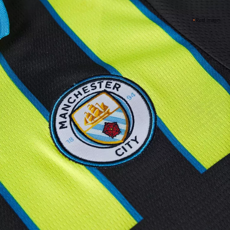 Kids Manchester City Custom Away Soccer Kits 2024/25 - bestsoccerstore