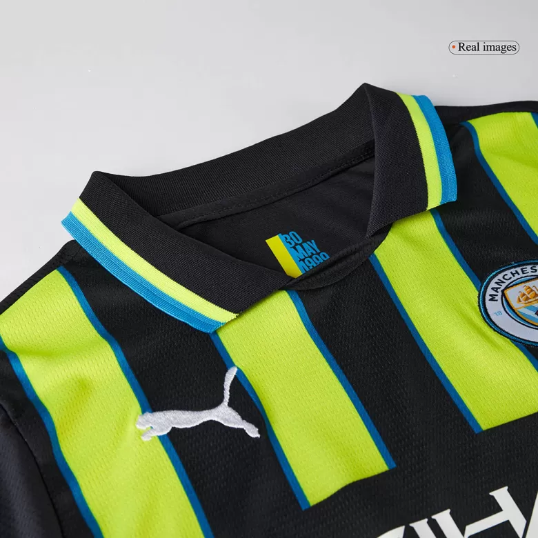 Kids Manchester City Custom Away Soccer Kits 2024/25 - bestsoccerstore