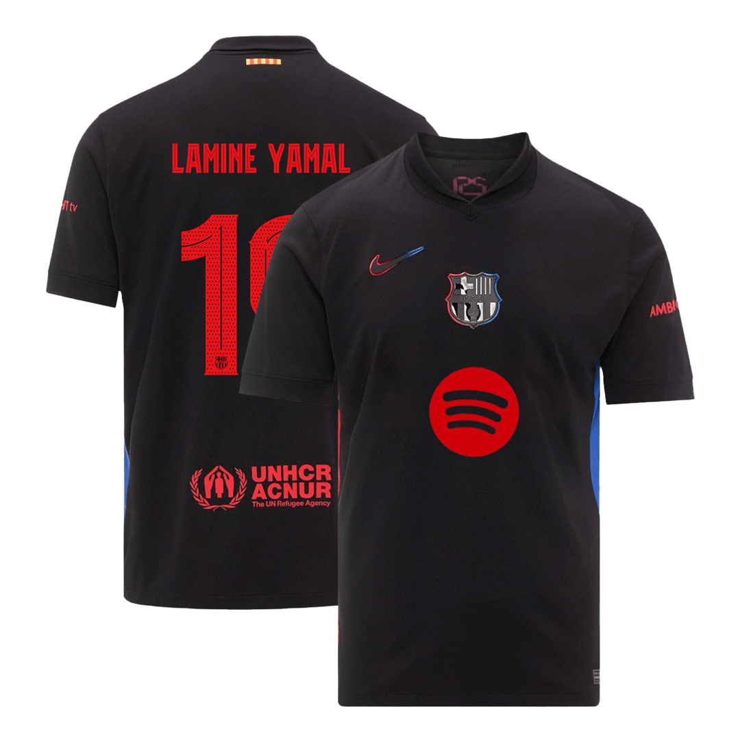 LAMINE YAMAL #19 Barcelona Away Soccer Jersey - UCL (Spotify Logo Without Text) - bestsoccerstore