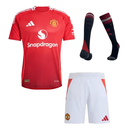 Authentic Manchester United Jersey Custom Home Soccer Full Soccer Kit 2024/25 - bestsoccerstore