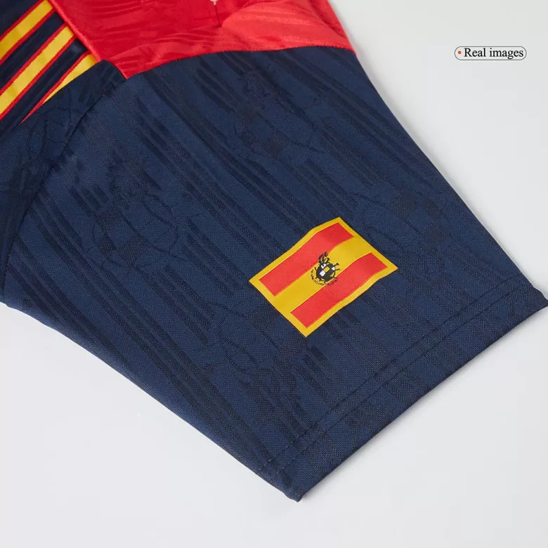 Spain Retro Jersey Home Soccer Shirt 1996 - bestsoccerstore