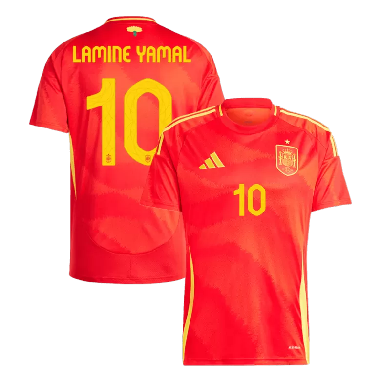 LAMINE YAMAL #10 Spain Soccer Jersey Home Custom Shirt 2024 - bestsoccerstore