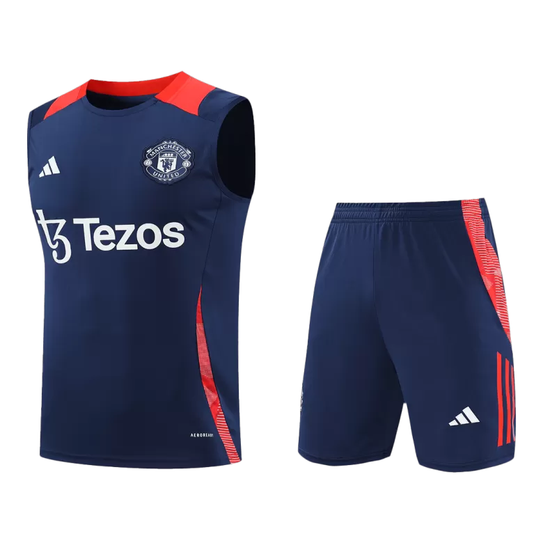 Manchester United Pre-Match Soccer Jersey Vest Kit(Jersey+Shorts) 2024/25 - bestsoccerstore