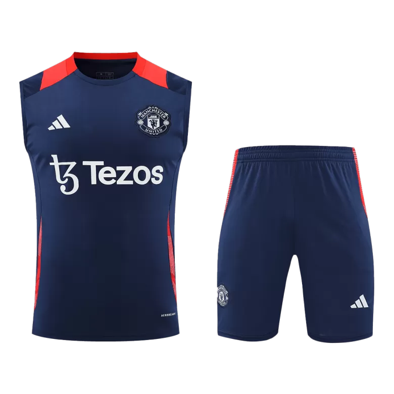 Manchester United Pre-Match Soccer Jersey Vest Kit(Jersey+Shorts) 2024/25 - bestsoccerstore