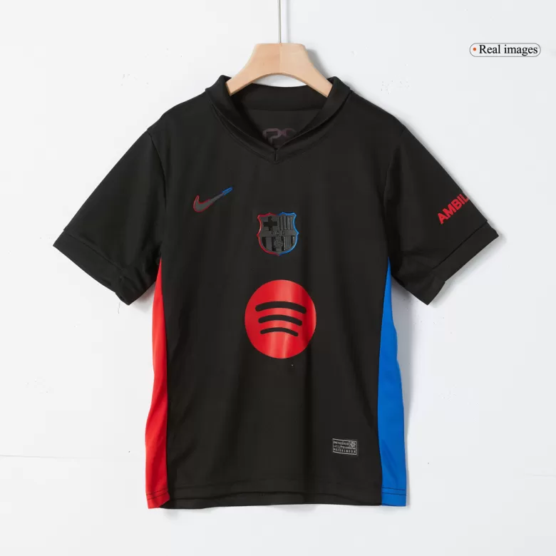 Kids Barcelona Custom Away Soccer Kits 2024/25-Spotify Logo Without Text - bestsoccerstore