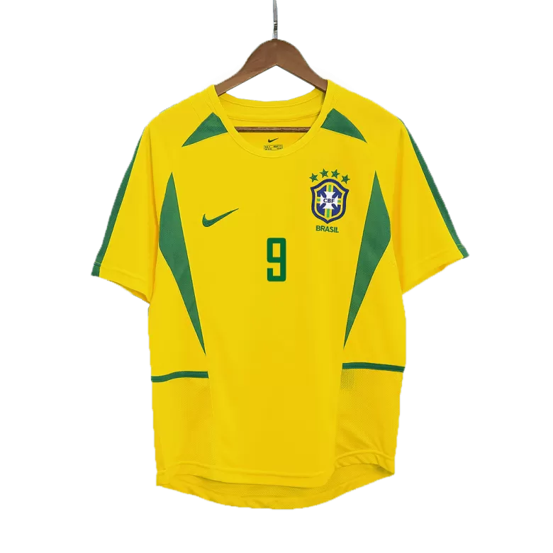 RONALDO #9 Brazil Retro Jersey Home Soccer Shirt 2002/03 - bestsoccerstore