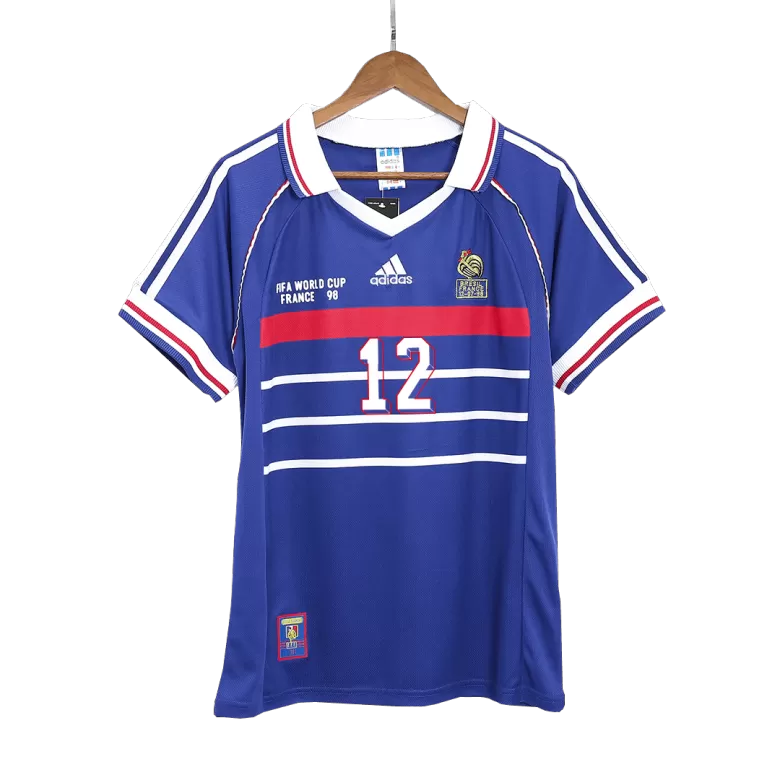 HENRY #12 France Retro Jersey Home Soccer Shirt 1998 World Cup - bestsoccerstore