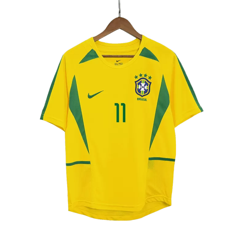 RONALDINHO #11 Brazil Retro Jersey Home Soccer Shirt 2002/03 - bestsoccerstore