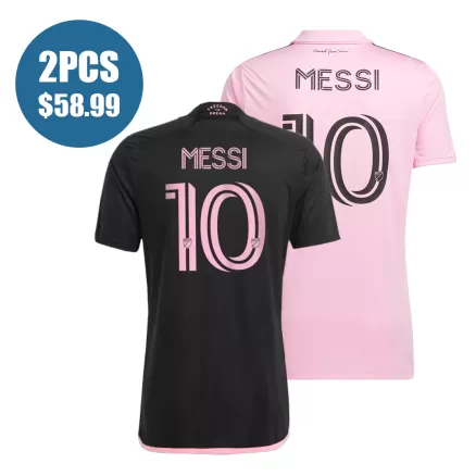 2 Pack MESSI #10 Inter Miami Soccer Jerseys (Black+Pink) - bestsoccerstore