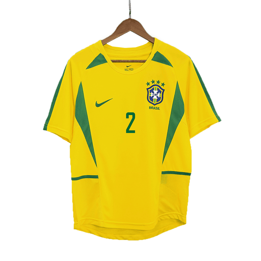 CAFU #2 Brazil Retro Jersey Home Soccer Shirt 2002/03 - bestsoccerstore