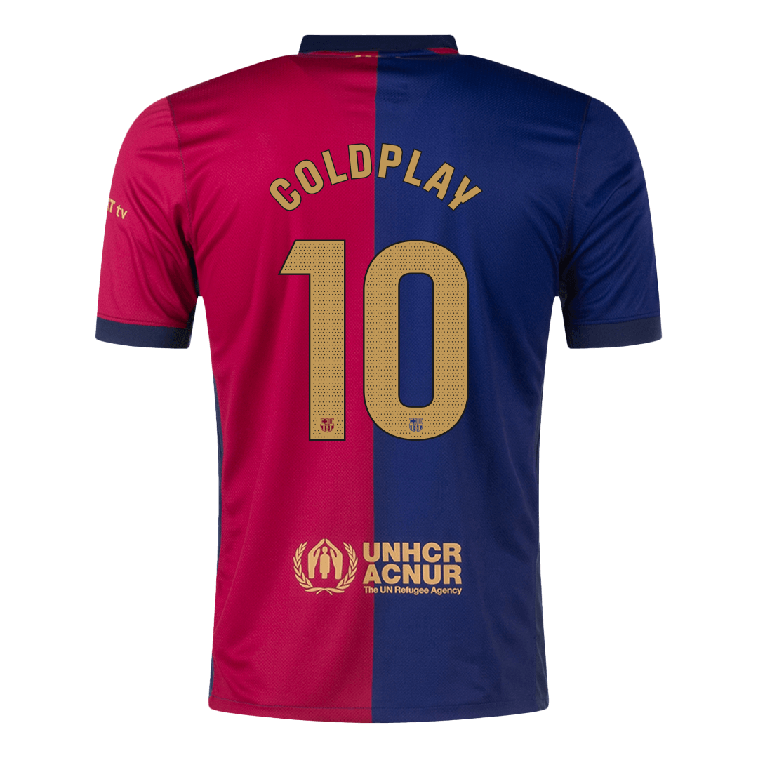 Barcelona Jersey Custom COLDPLAY #10 Soccer Jersey Home - bestsoccerstore