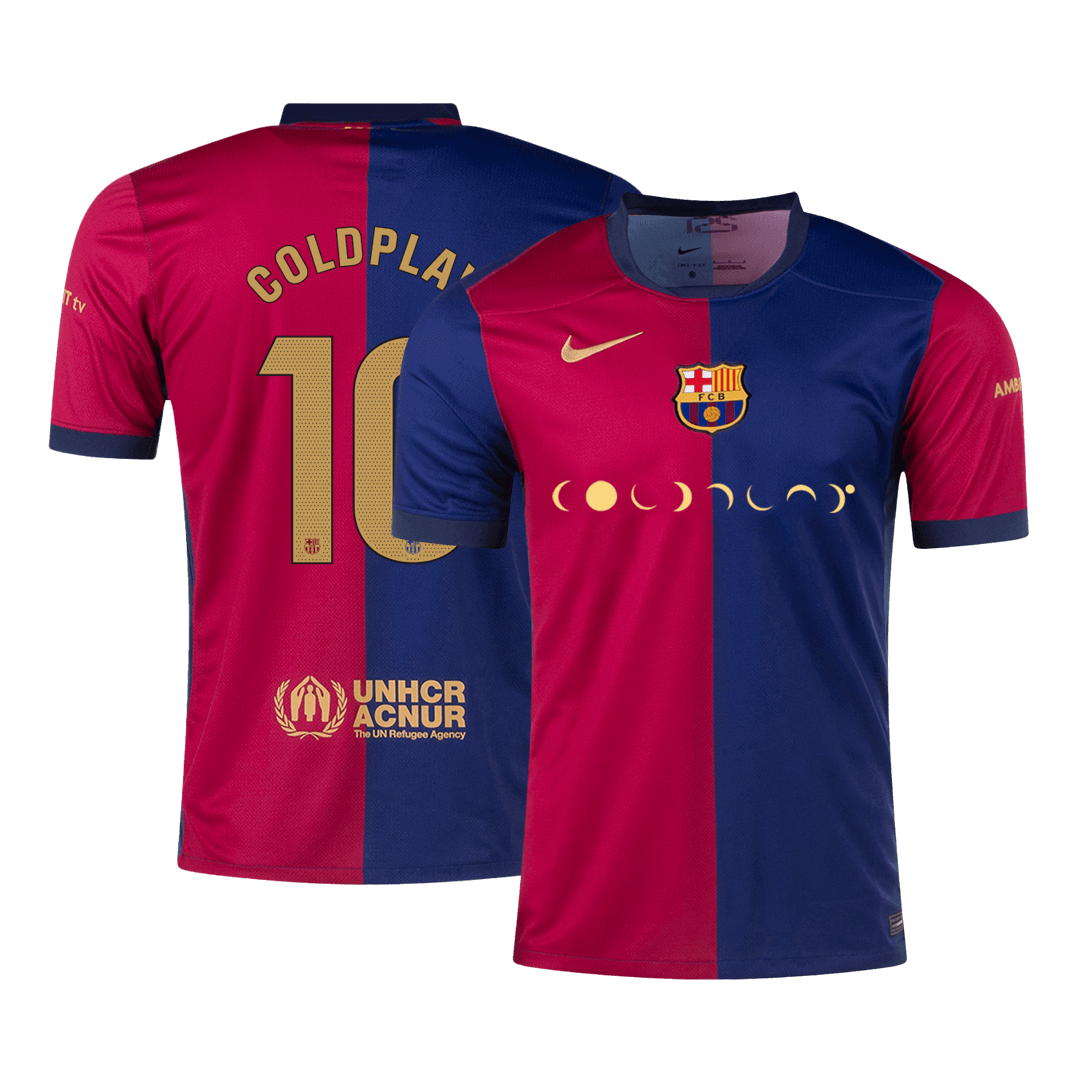 Barcelona Jersey Custom COLDPLAY #10 Soccer Jersey Home - bestsoccerstore