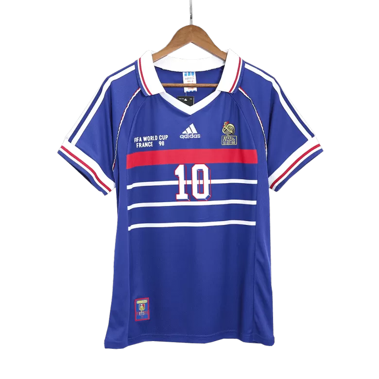 ZIDANE #10 France Retro Jersey Home Soccer Shirt 1998 World Cup - bestsoccerstore