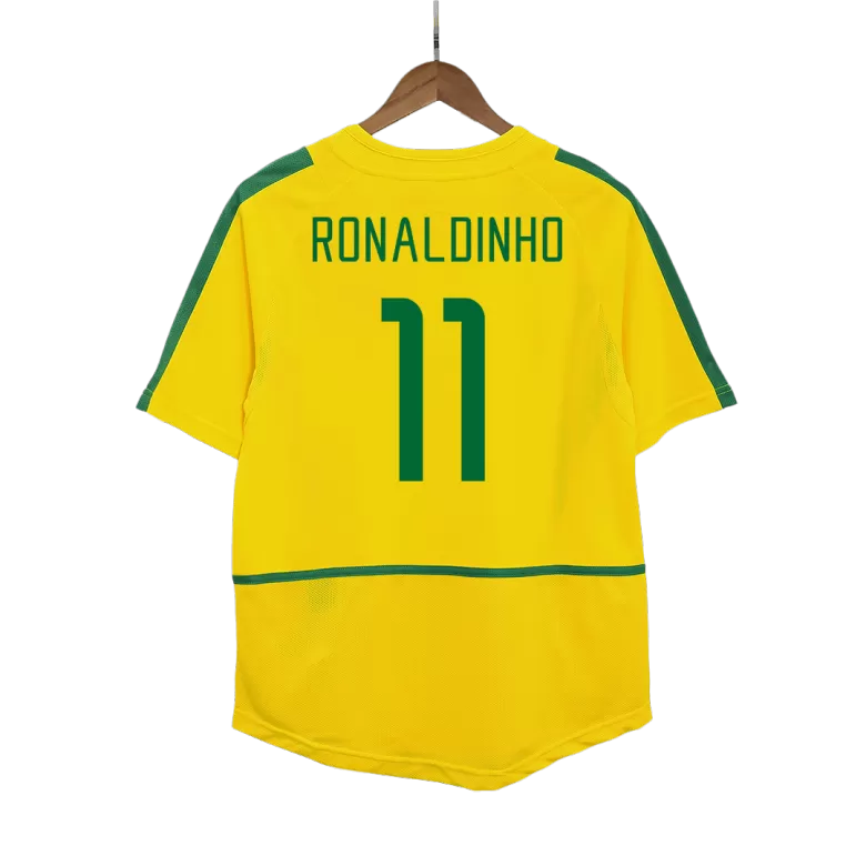 RONALDINHO #11 Brazil Retro Jersey Home Soccer Shirt 2002/03 - bestsoccerstore