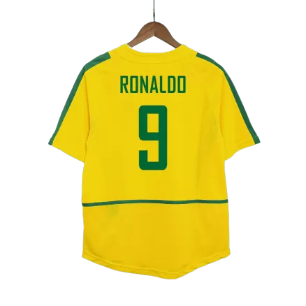 RONALDO #9 Brazil Retro Jersey Home Soccer Shirt 2002/03 - bestsoccerstore