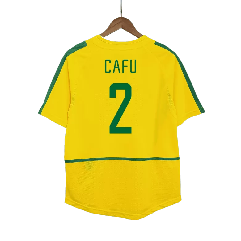 CAFU #2 Brazil Retro Jersey Home Soccer Shirt 2002/03 - bestsoccerstore