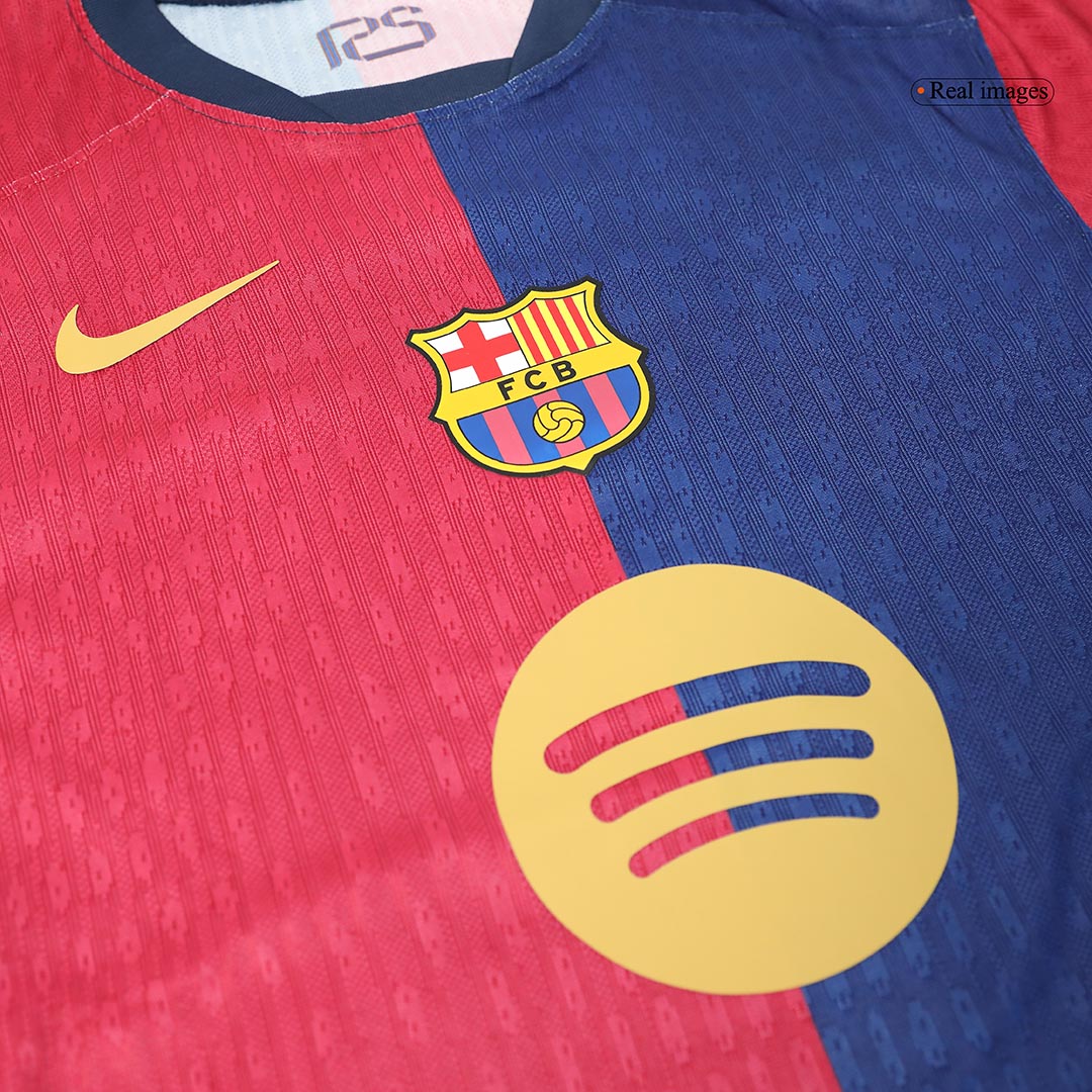 Barcelona RAPHINHA #11 Home Custom Player Version Soccer Jersey - UCL Spotify Logo Without Text - bestsoccerstore