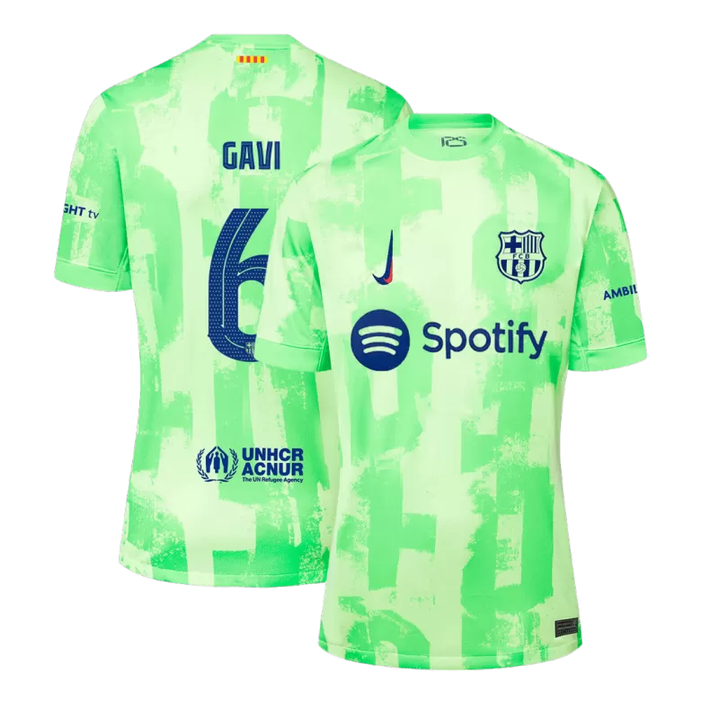 Barcelona Jersey Custom GAVI #6 Soccer Jersey Third Away 2024/25 - UCL - bestsoccerstore