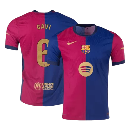 Authentic GAVI #6 Soccer Jersey Barcelona Home Shirt 2024/25 Spotify Logo Without Text - bestsoccerstore