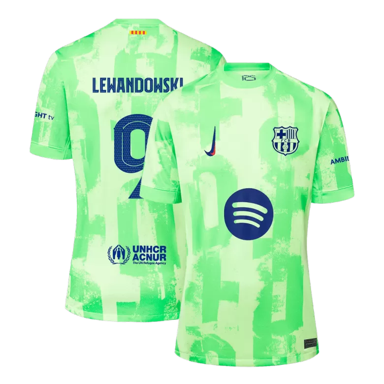 Barcelona Jersey Custom LEWANDOWSKI #9 Soccer Jersey Third Away 2024/25 - UCL Spotify Logo Without Text  - bestsoccerstore