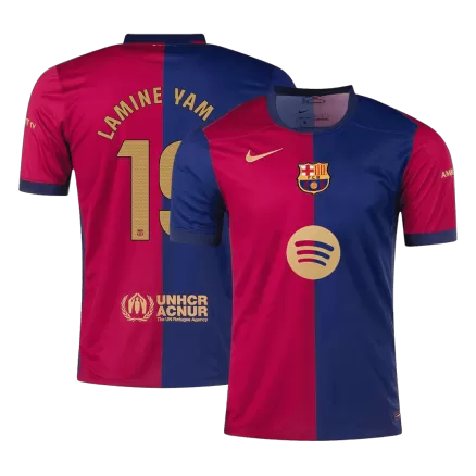 Barcelona Jersey Custom LAMINE YAMAL #19 Soccer Jersey Home 2024/25 Spotify Logo Without Text - bestsoccerstore