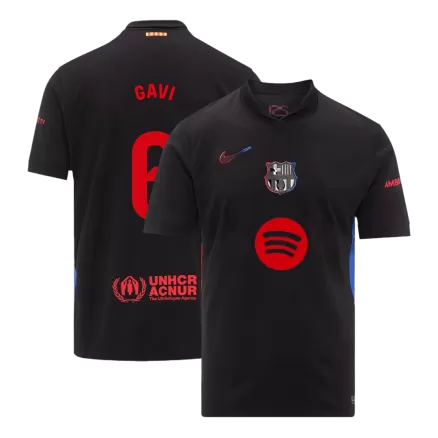 GAVI #6 Barcelona Soccer Jersey Away Custom Shirt 2024/25 Spotify Logo Without Text - bestsoccerstore