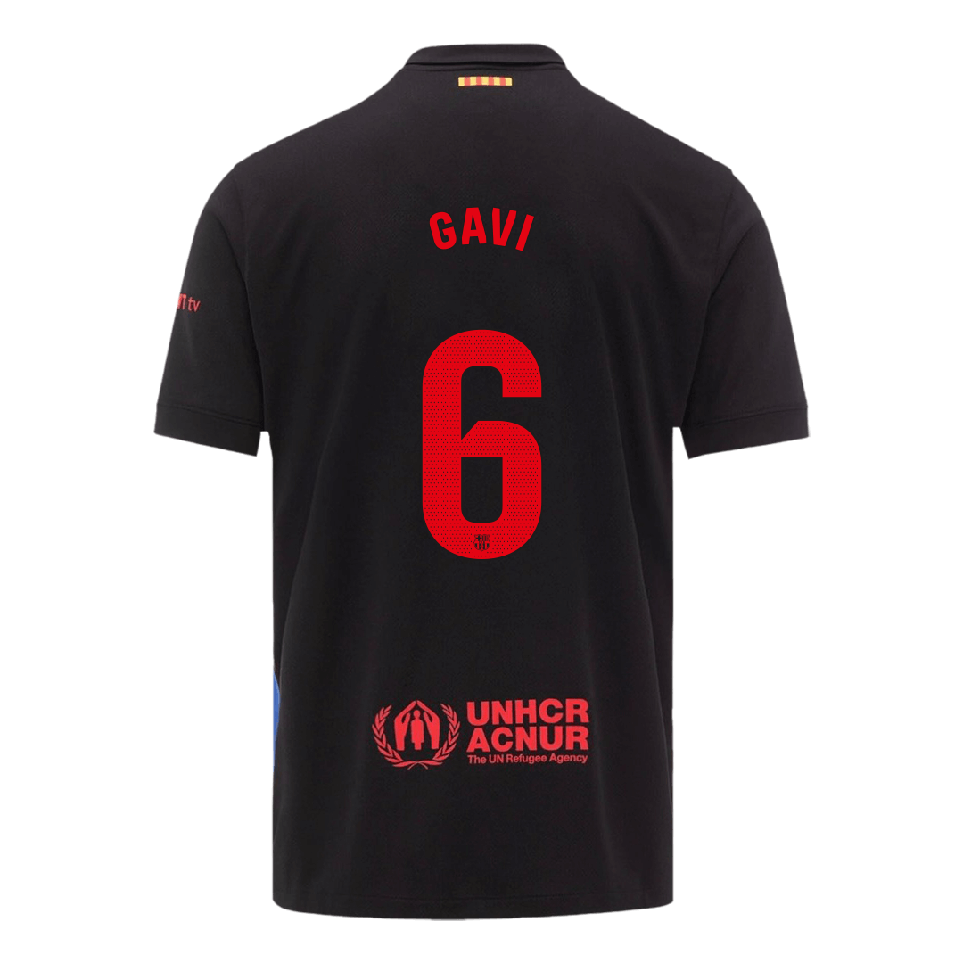 GAVI #6 Barcelona Soccer Jersey Away Custom Shirt Spotify Logo Without Text - bestsoccerstore