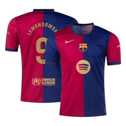 Barcelona Jersey Custom LEWANDOWSKI #9 Soccer Jersey Home 2024/25 Spotify Logo Without Text - bestsoccerstore