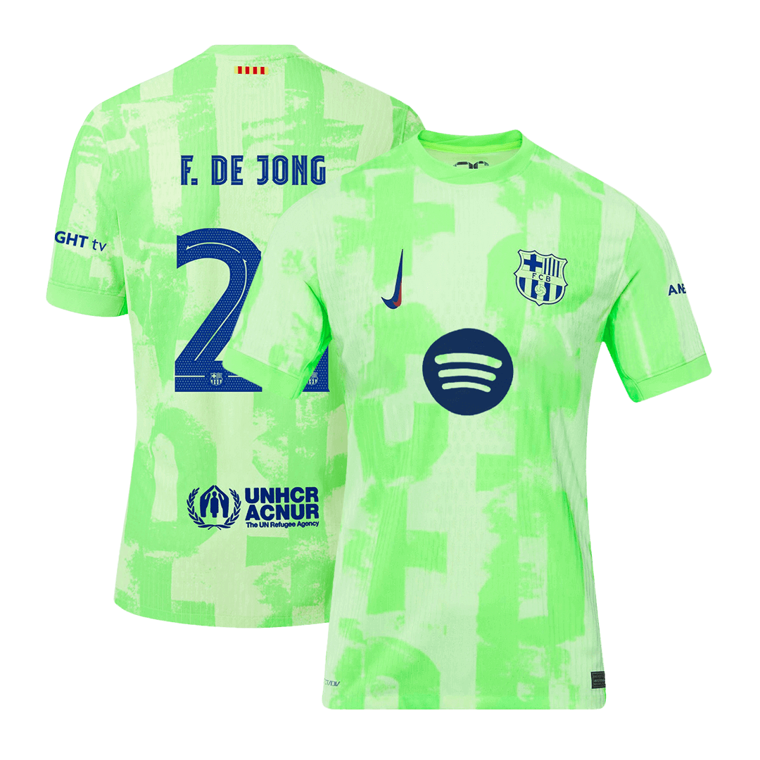 Barcelona F.DE JONG #21 Third Away Custom Player Version Soccer Jersey - UCL Spotify Logo Without Text - bestsoccerstore