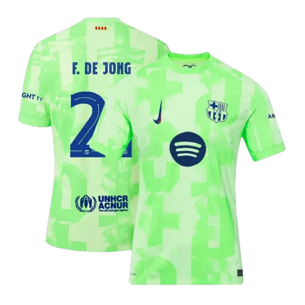 Authentic F.DE JONG #21 Soccer Jersey Barcelona Third Away Shirt 2024/25 UCL Spotify Logo Without Text - bestsoccerstore