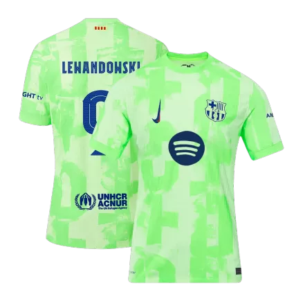 Authentic LEWANDOWSKI #9 Soccer Jersey Barcelona Third Away Shirt 2024/25 UCL Spotify Logo Without Text - bestsoccerstore