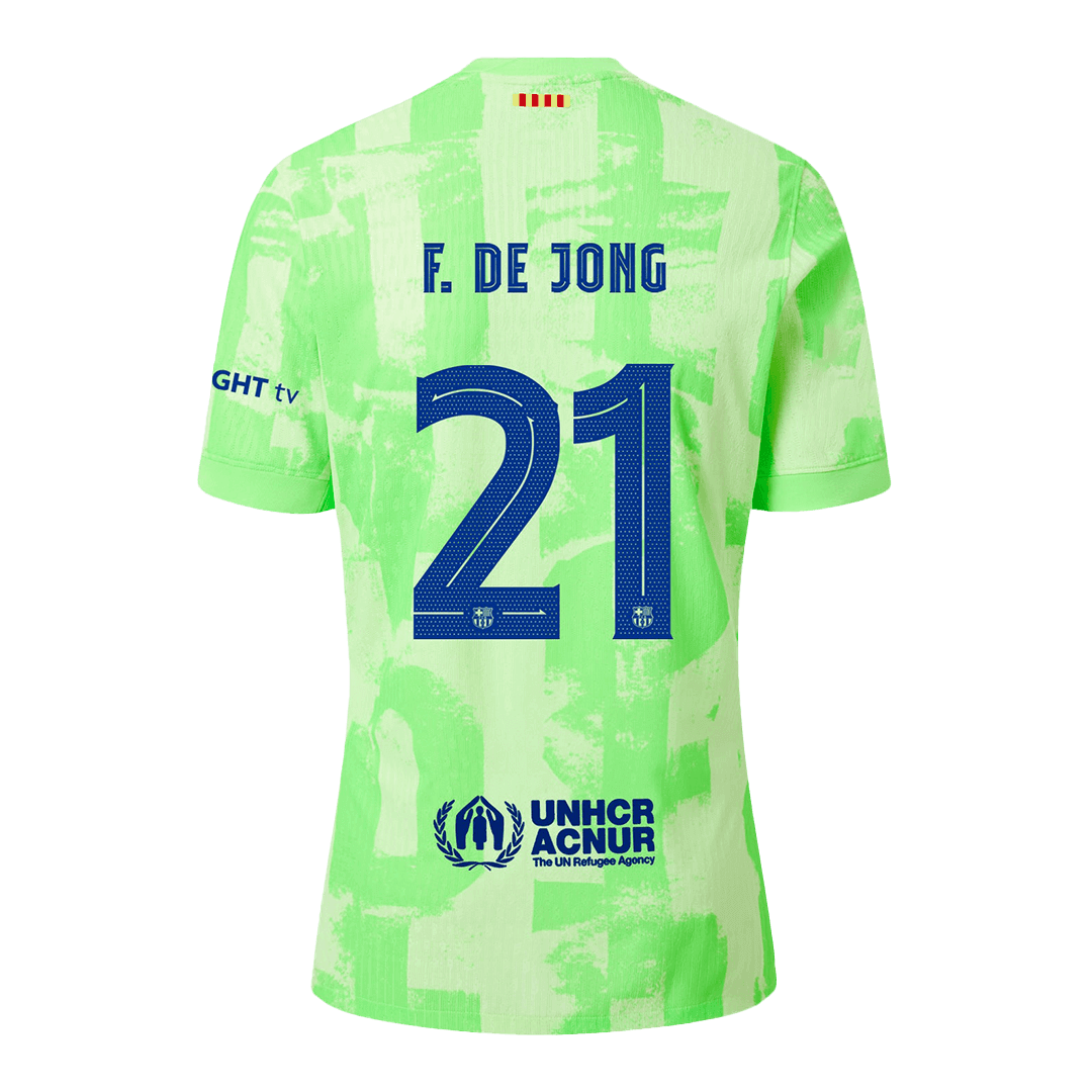 Barcelona F.DE JONG #21 Third Away Custom Player Version Soccer Jersey - UCL Spotify Logo Without Text - bestsoccerstore