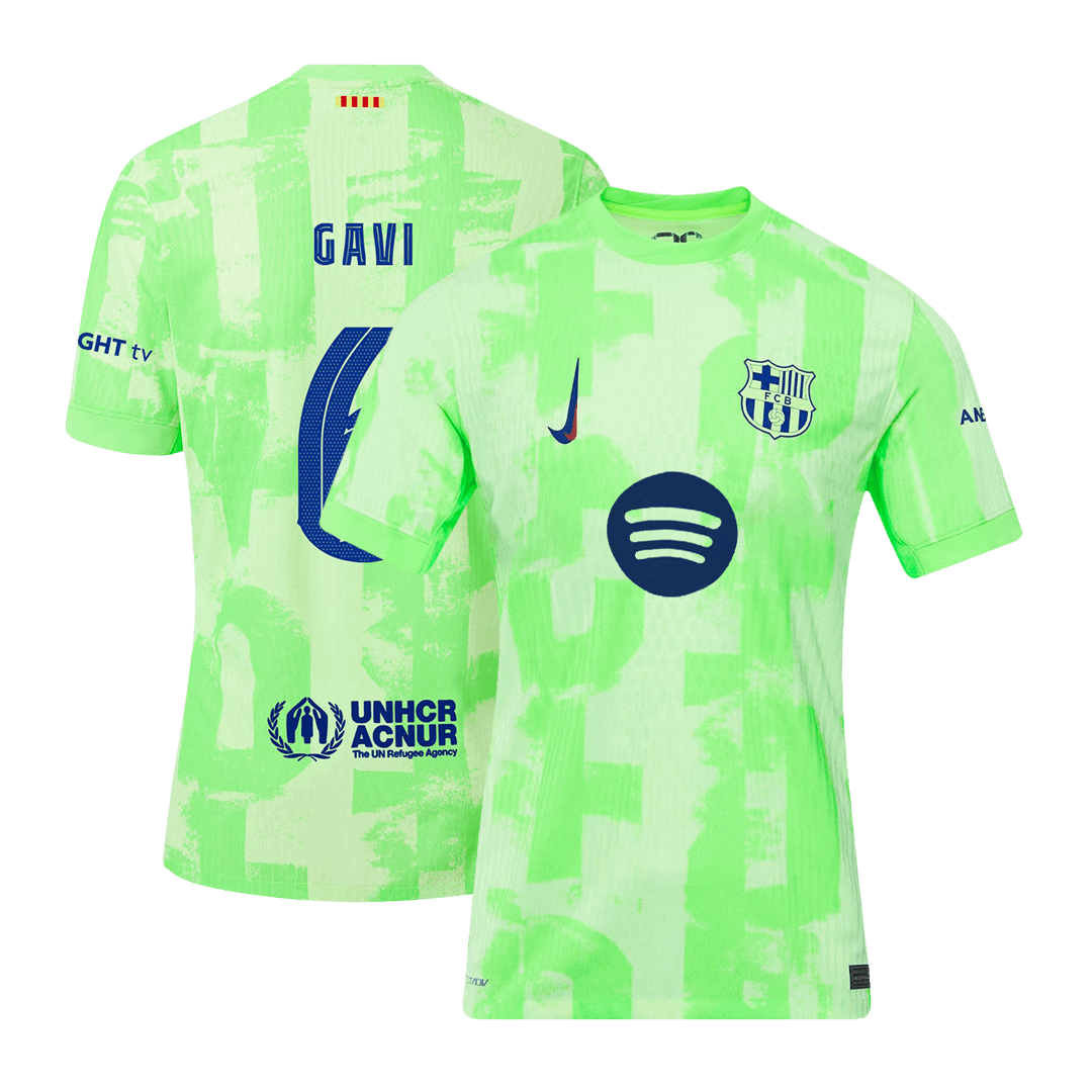 Barcelona GAVI #6 Third Away Custom Player Version Soccer Jersey - UCL Spotify Logo Without Text - bestsoccerstore