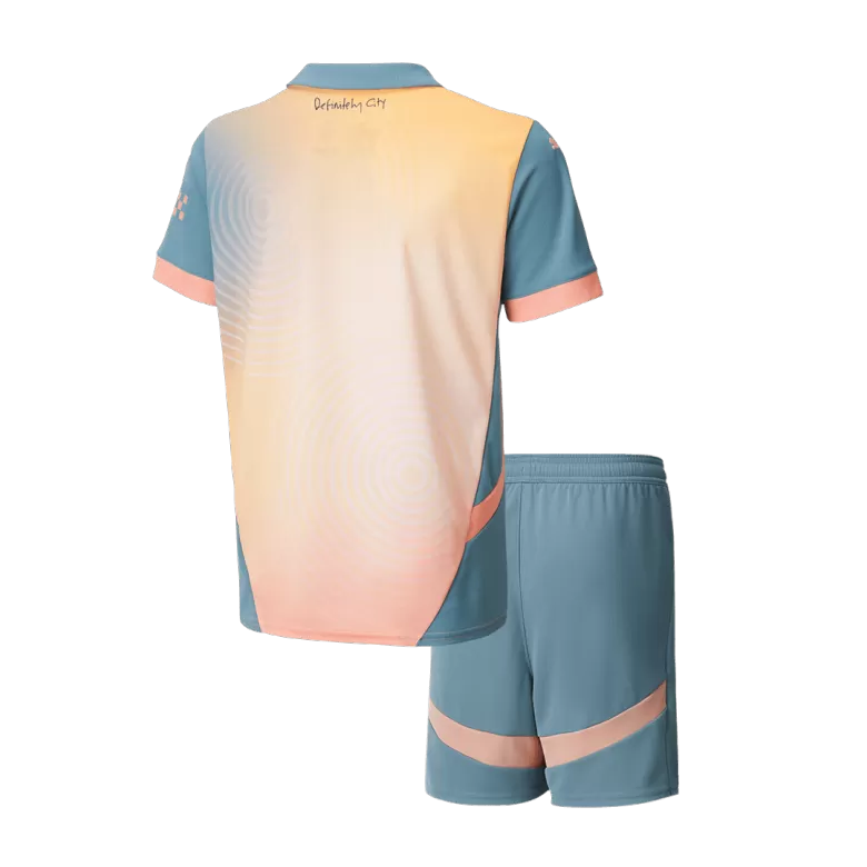 Kids Manchester City Custom Fourth Away Soccer Kits 2024/25 UCL - bestsoccerstore