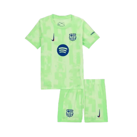 Kids Barcelona Custom Third Away Soccer Kits 2024/25 UCL Spotify Logo Without Text - bestsoccerstore