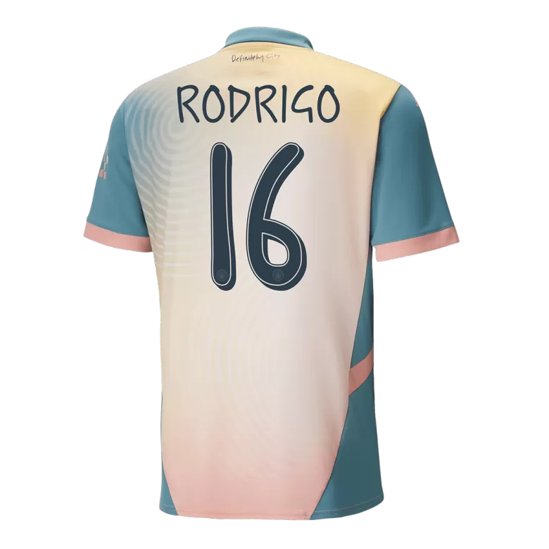 RODRIGO #16 Manchester City Soccer Jersey Fourth Away 'Definitely City' Custom Shirt 2024/25 - UCL - bestsoccerstore