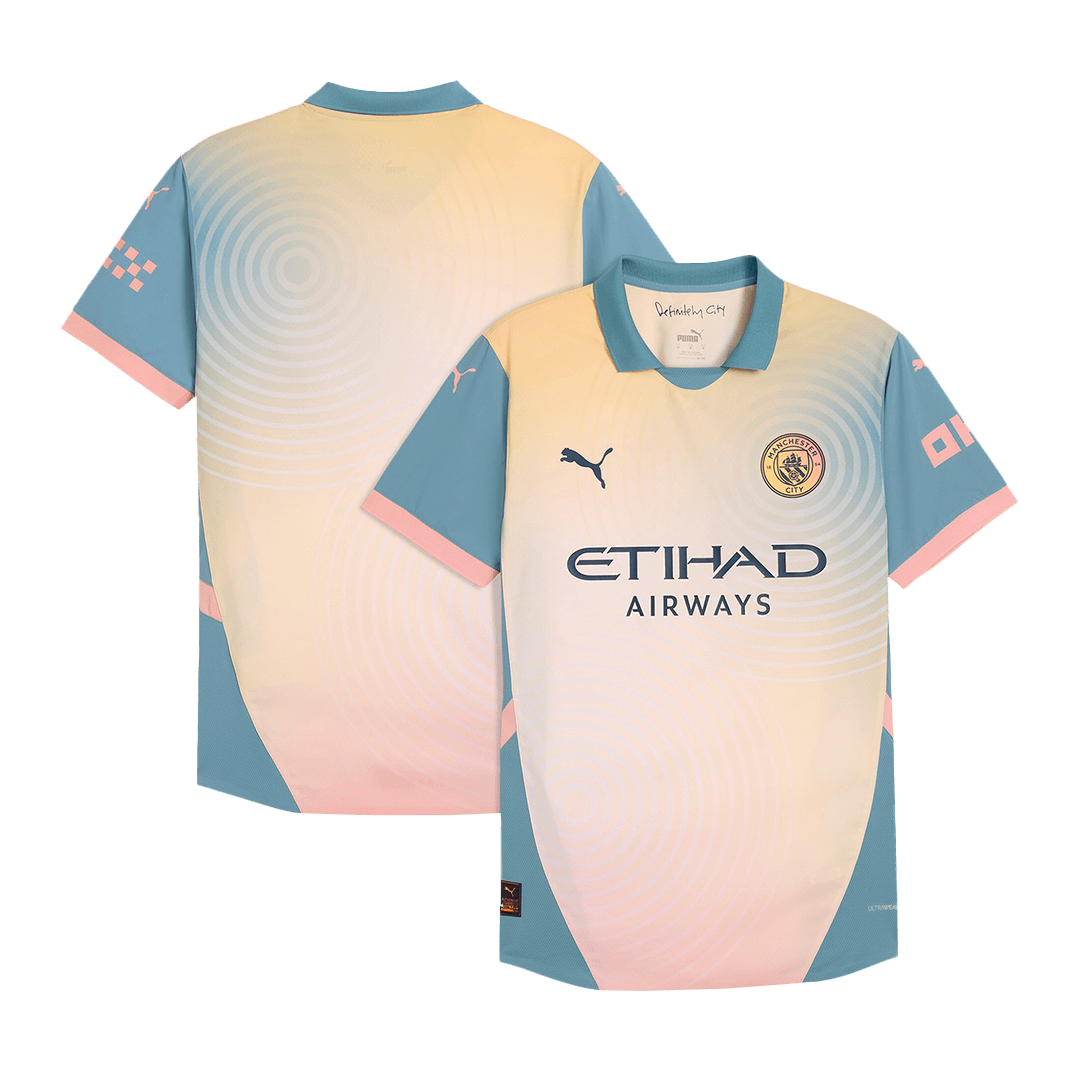 Authentic 'Definitely City' Soccer Jersey Manchester City Fourth Away Shirt - UCL
