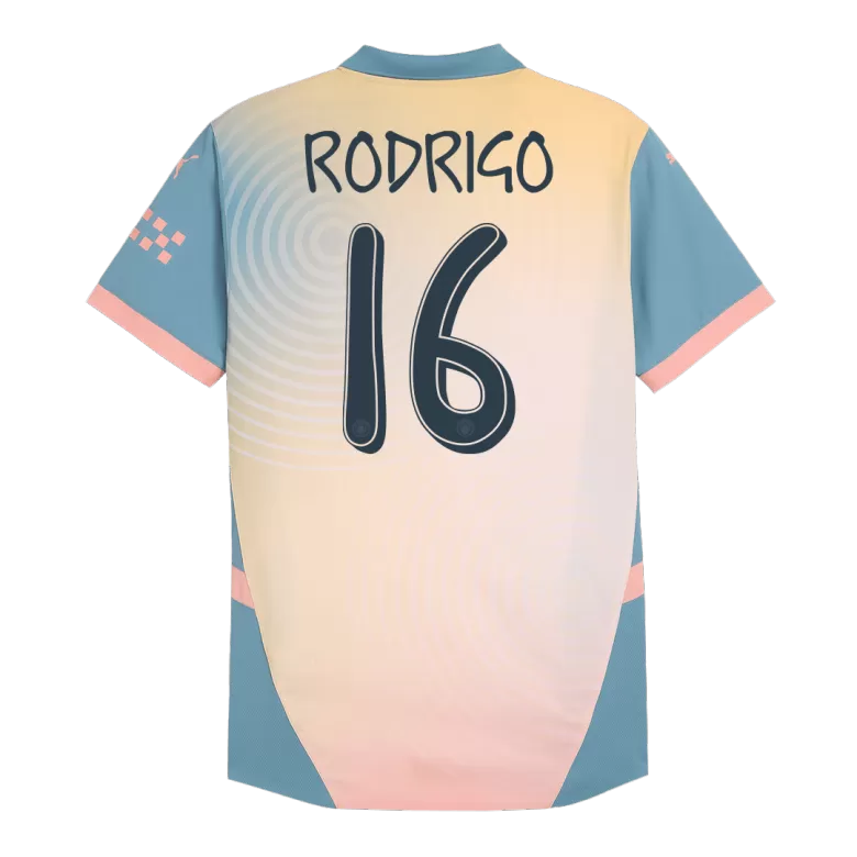 Authentic RODRIGO #16 Soccer Jersey Manchester City Fourth Away Shirt 2024/25 - UCL - bestsoccerstore