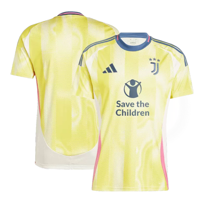 Juventus Soccer Jersey Away Custom Shirt 2024/25 Save The Children Sponsor - bestsoccerstore