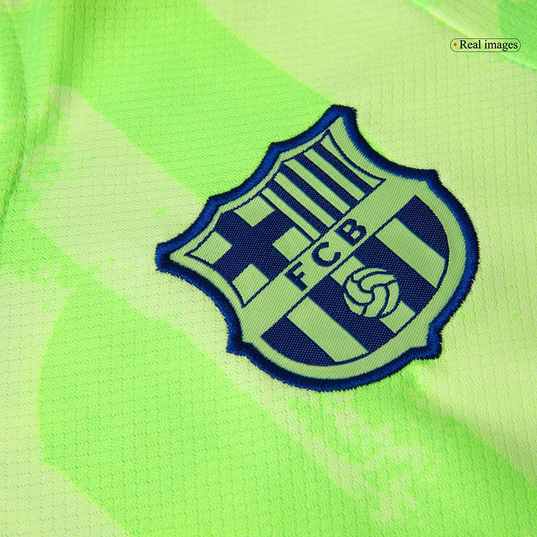 Kids Barcelona Custom Third Away Soccer Kits UCL Spotify Logo Without Text - bestsoccerstore