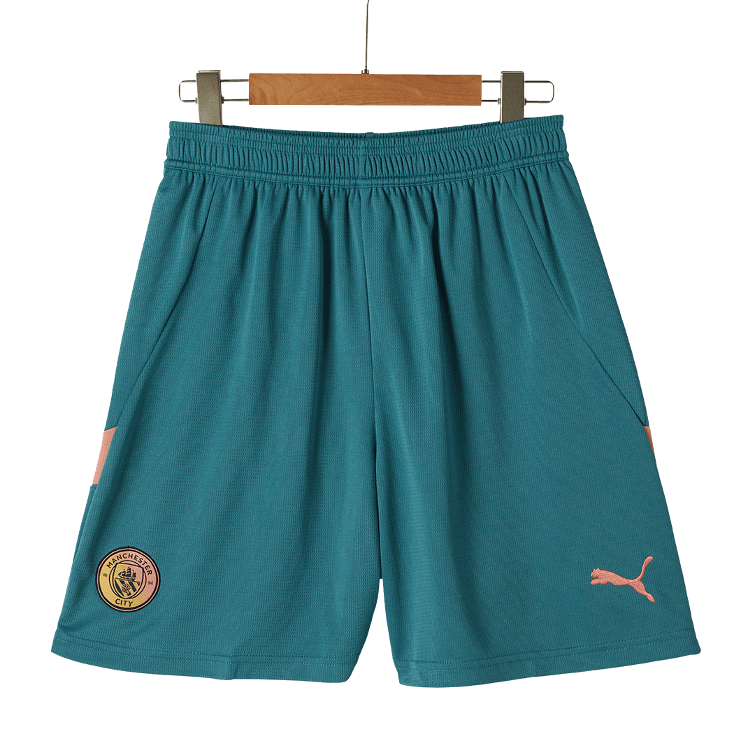 Manchester City Soccer Shorts Custom Fourth Away UCL