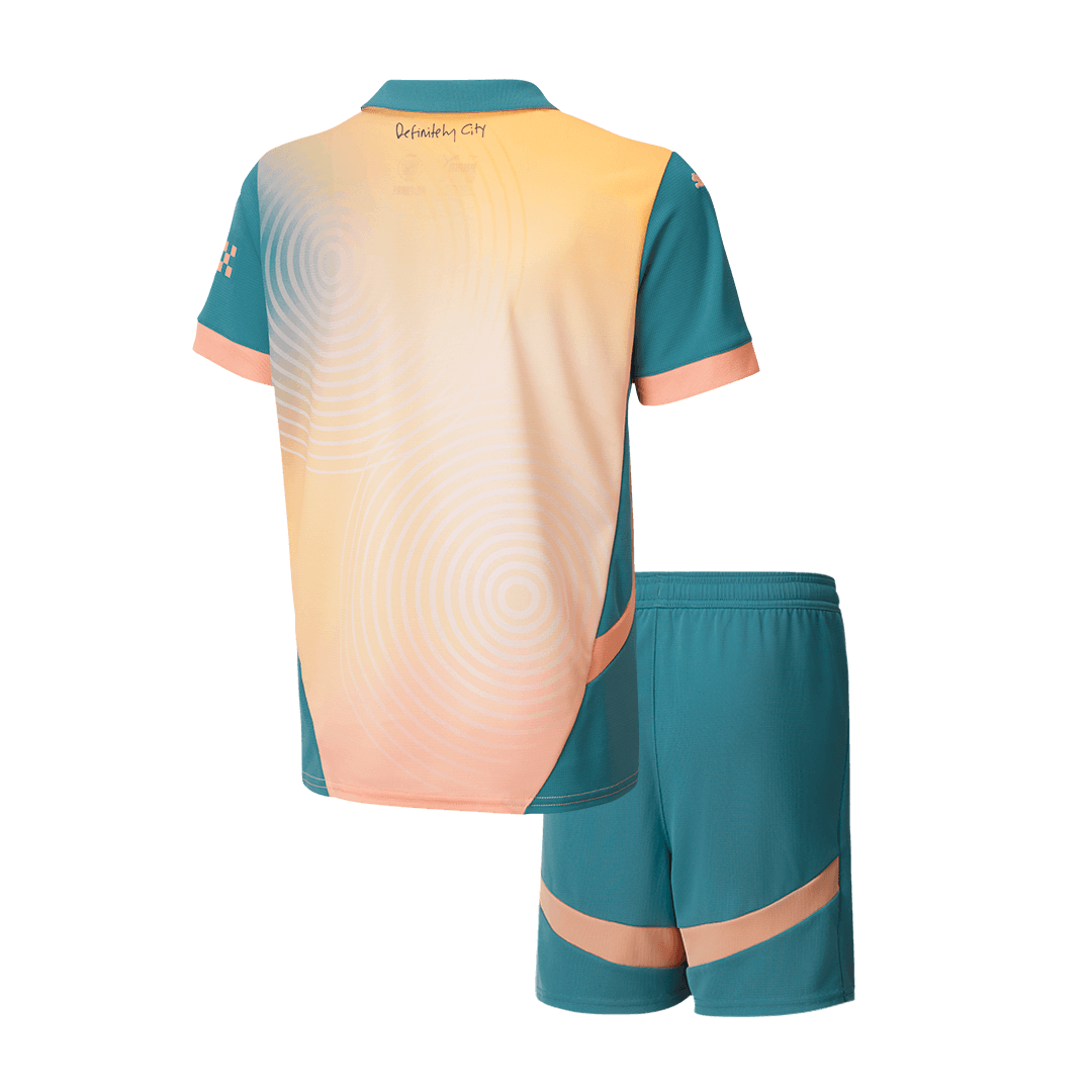 Kids Manchester City Custom Fourth Away 'Definitely City' Soccer Kits UCL