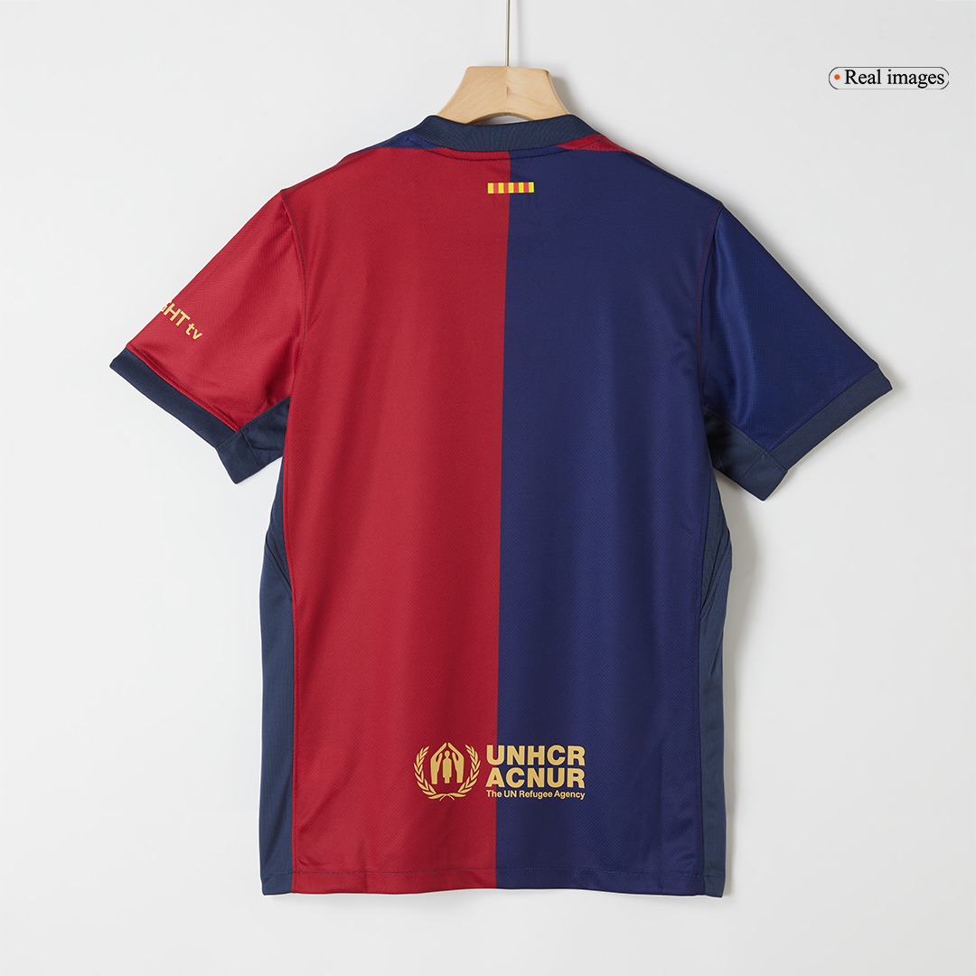 Barcelona Home Soccer Jersey - Spotify Logo Without Text - bestsoccerstore